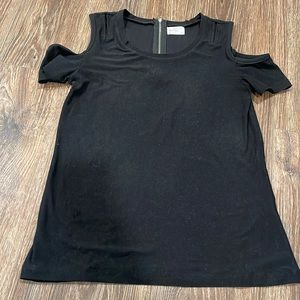 Black open shoulder top